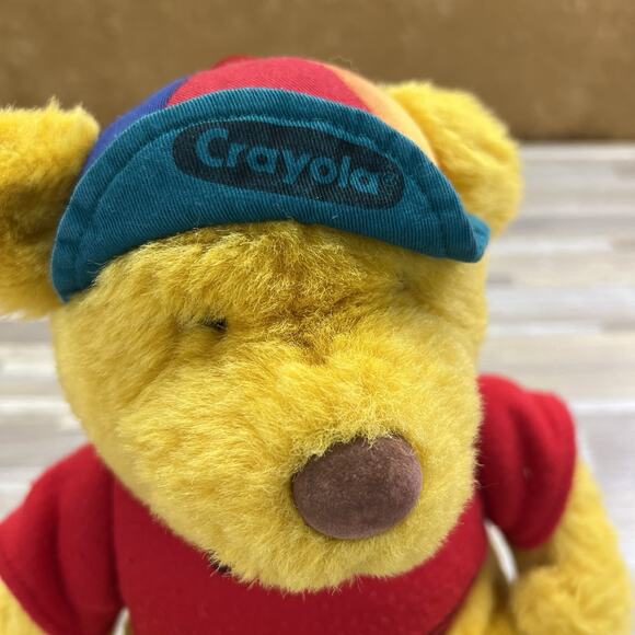 Vintage Gund Crayola Teddy Bear Plush 80s/90s Red Sweater And Hat - M143 - Picture 2 of 7